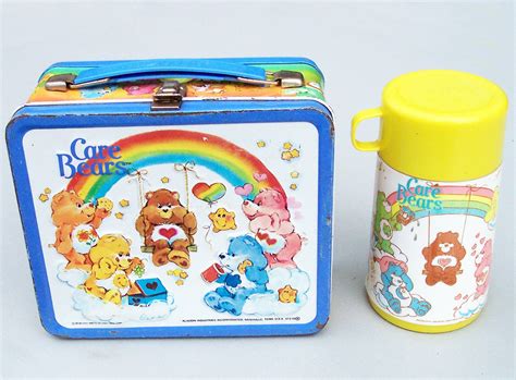 care bear metal lunch box|thermos care bear.